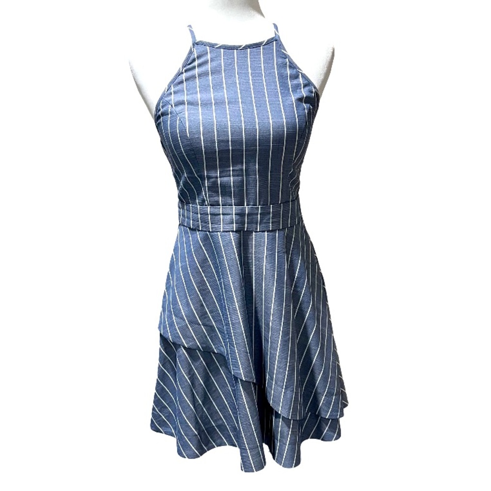 Speechless Striped Blue White Halter Dress Size 7